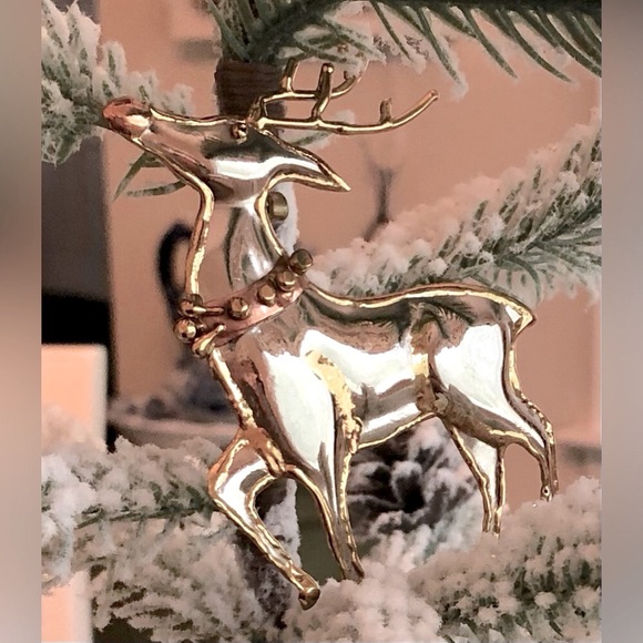 Vintage Mixed Metals Reindeer Brooch/Pendant - Picture 10 of 12